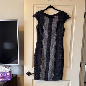Betsey Johnson Elegant Black and Gray Asymmetrical Dress